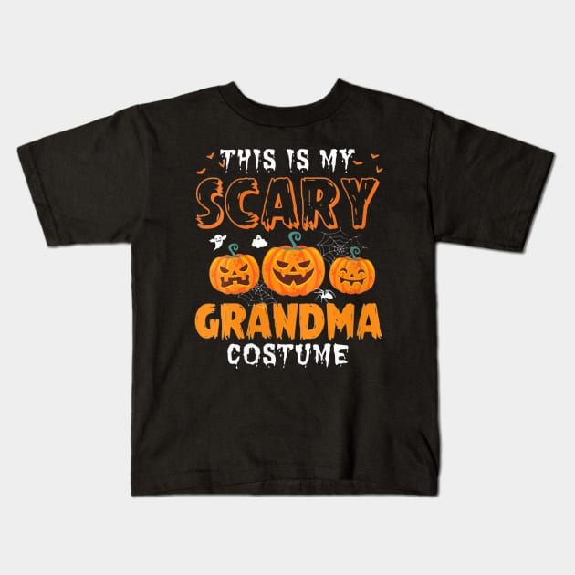 Womens Funny This Is My Scary Grandma Halloween Costume Party Shirt Kids T-Shirt by schaefersialice